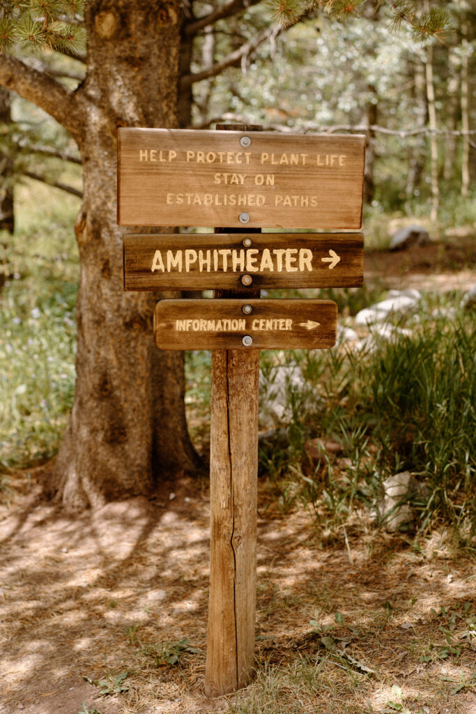 Direction signs from an elopement at Maroon Bells