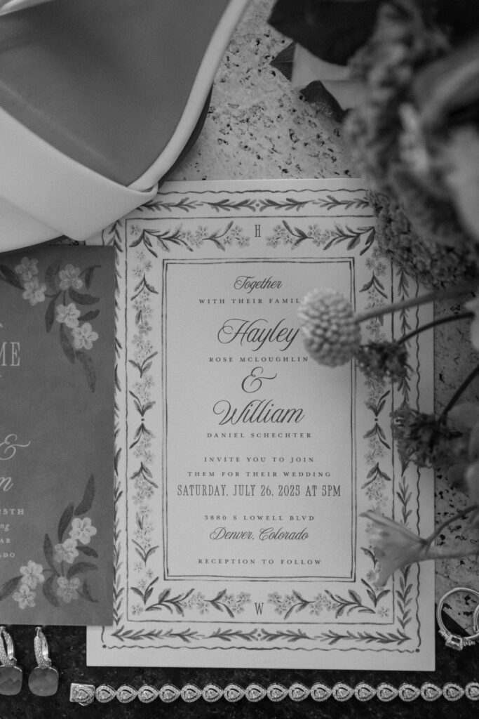 Wedding invitation from a wedding at Mountain Crust