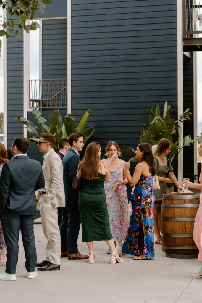Guests arriving to a wedding at Mountain Crust