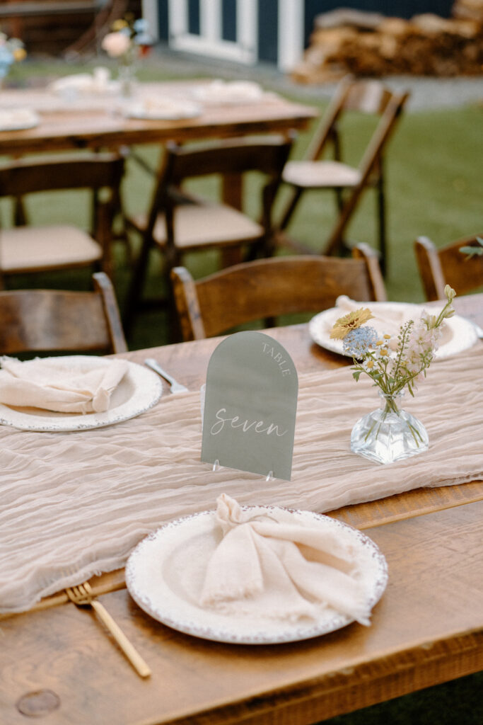 Plate setup from a reception at Mountain Crust on wedding day