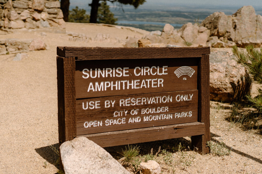  Sunrise Amphitheater sign from a wedding