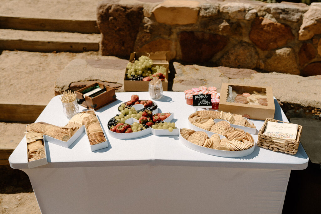 Charcuterie board from a wedding at Sunrise Amphitheater 
