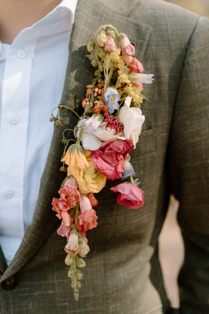 Bride's boutonniere from a wedding at Sunrise Amphitheater 