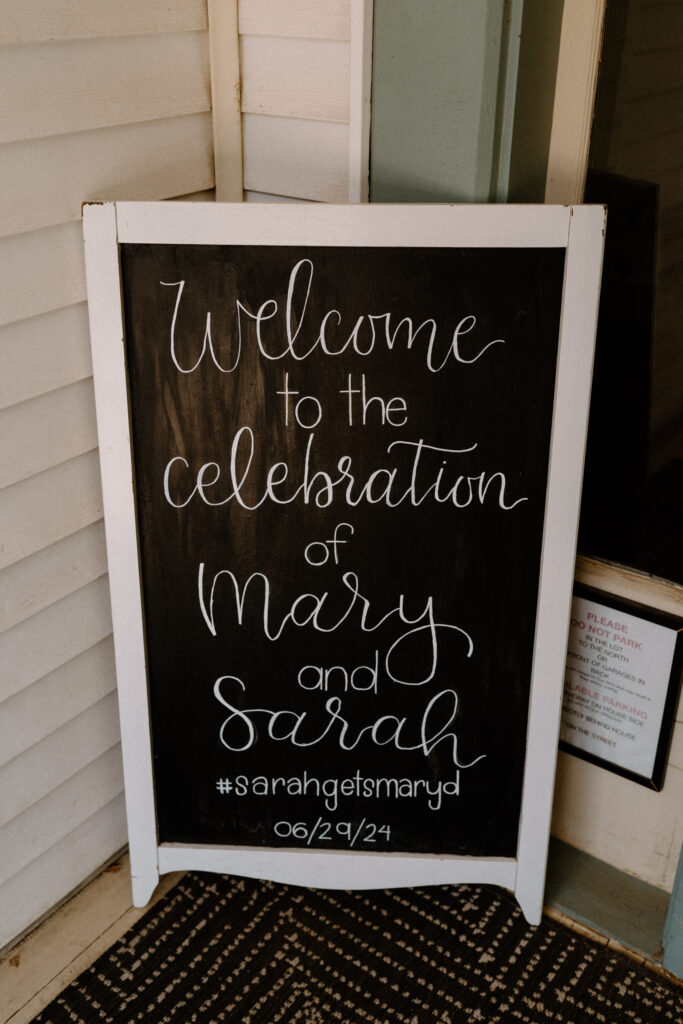 Welcome sign from a wedding at Sunrise Amphitheater 