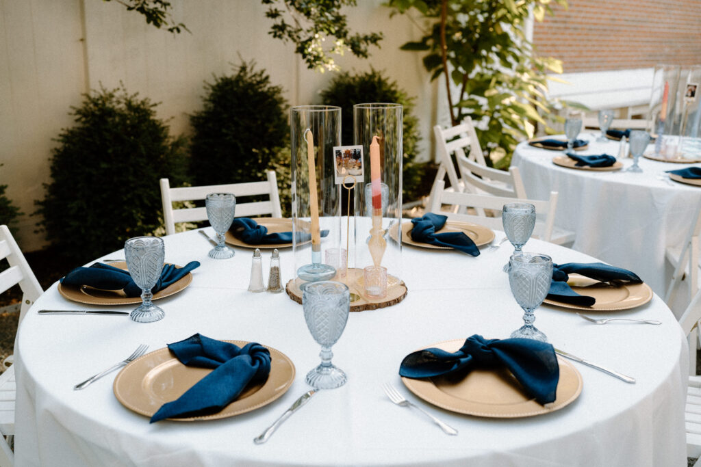 Dinner table setup from a wedding in Boulder