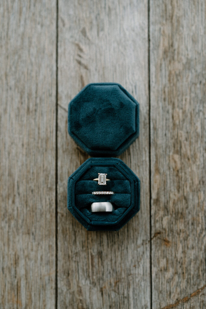 Wedding rings from a wedding at Woodlands