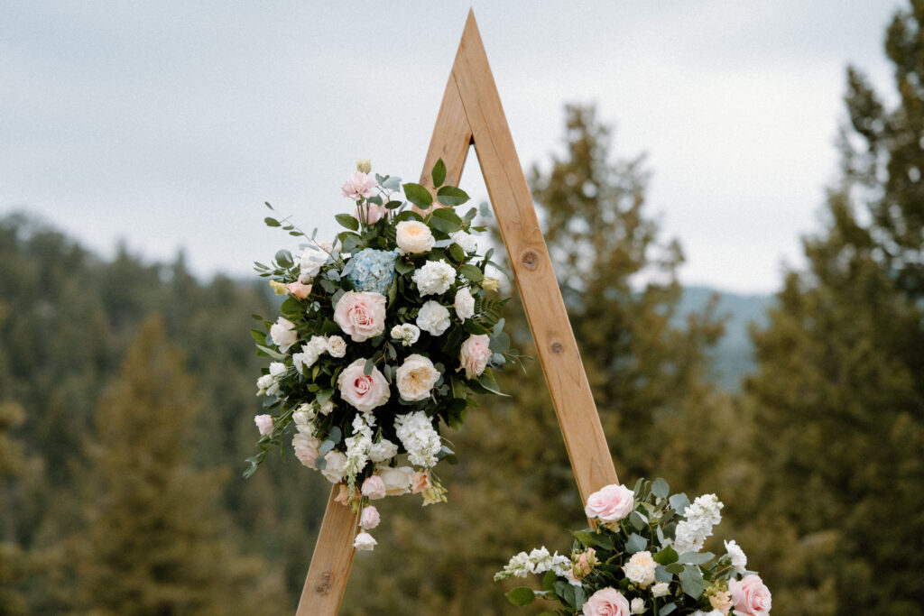 Ceremony arch from a wedding at Woodlands