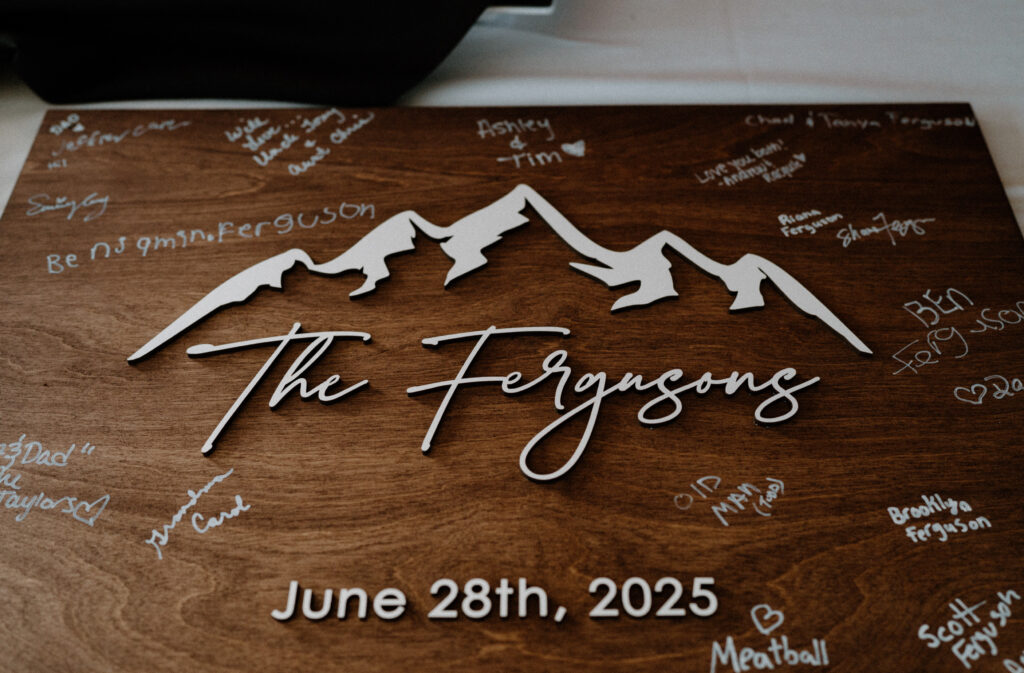 Guestbook during a rehearsal dinner in Montana