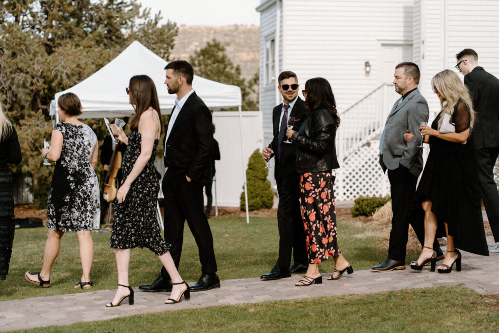 Wedding guests arriving to a wedding at The Manor House