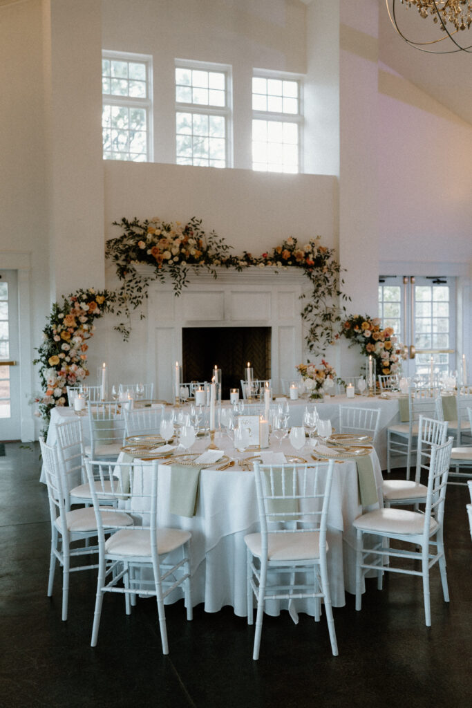 Reception set up from a wedding at Manor House