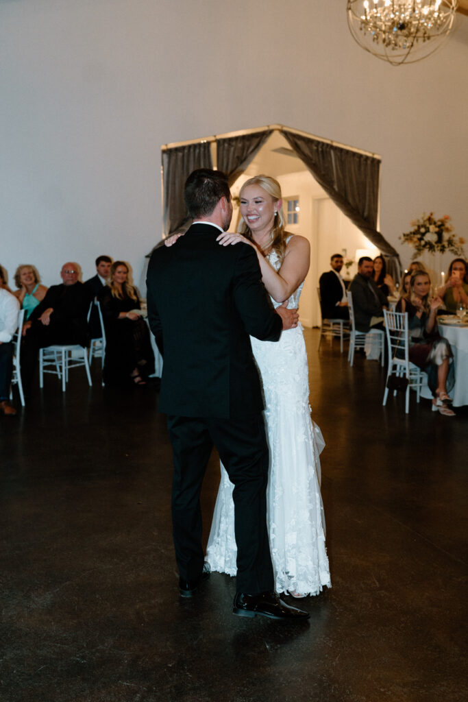 Bride and groom's first dance from a wedding at Manor House 