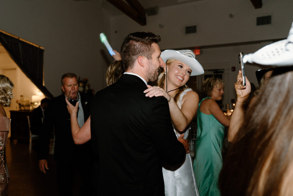 Bride and groom dancing on wedding day at Manor House